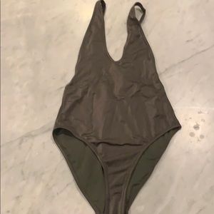 Super cute plunging one piece swimsuit